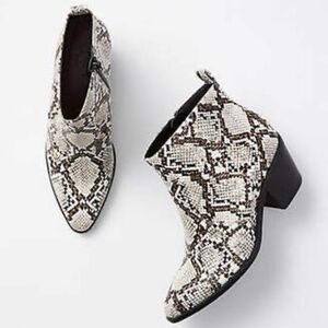 LOFT Snakeskin Ankle Boots | Black & White | Size 9 | Excellent Condition